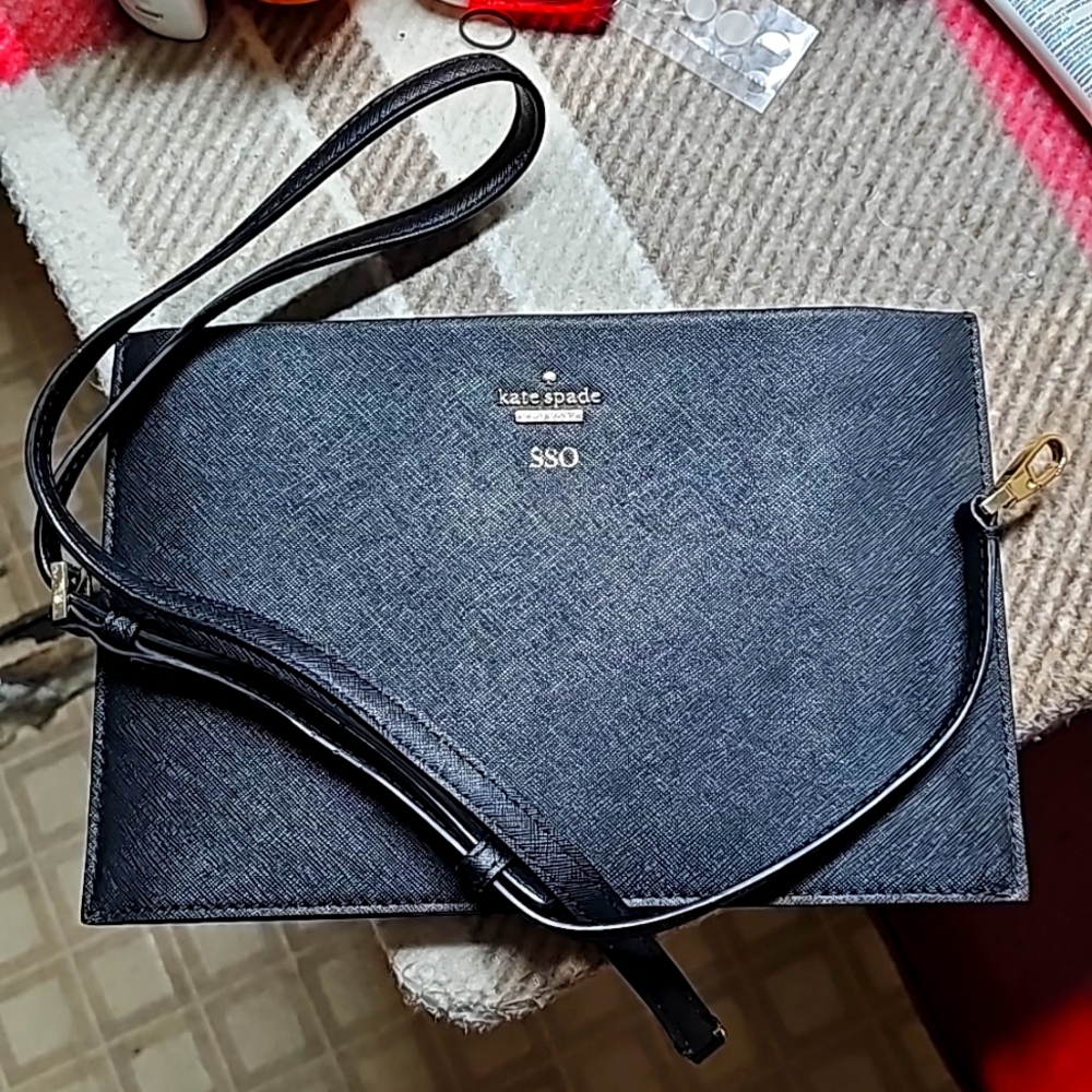 Kate Spade Black Cameron Street Sima Crossbody with Black Straps